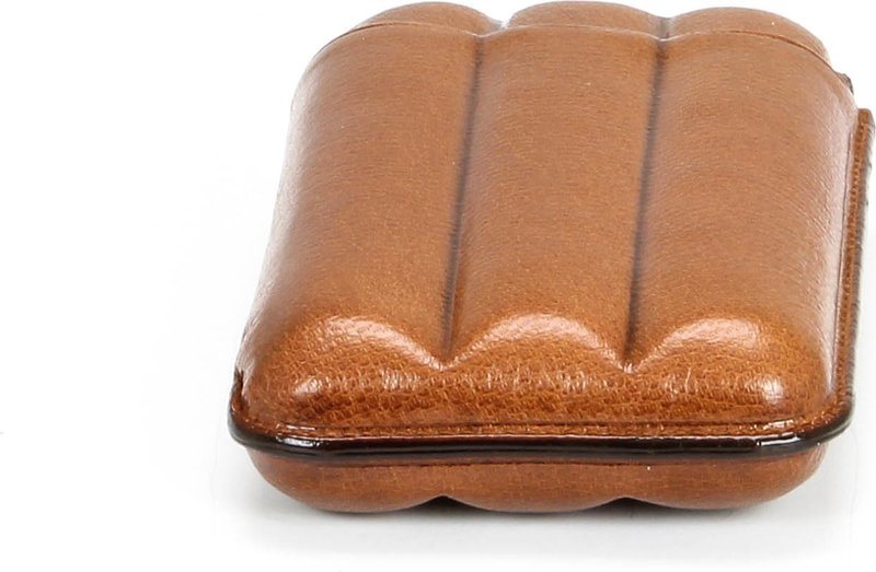 MARTIN WESS SMOOTH BROWN COWHIDE/ GOATSKIN LEATHER 2 ROBUSTO CIGAR CASE NEW * 