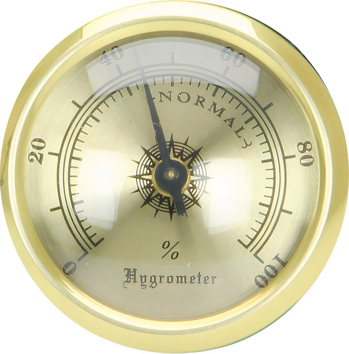 1pc Round Glass Analog Hygrometer For Humidors Gold For Guitar