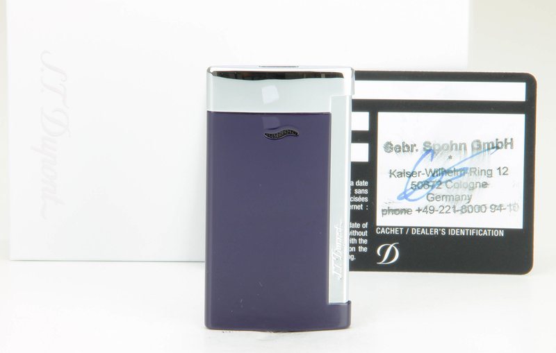 S.T. Dupont Slim 7 Lighter Blue/Chrome Free U.S. shipping