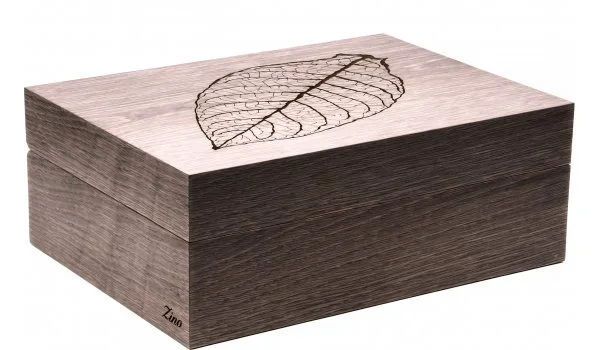 مرطب زينو من خشب البلوط بلون رمادي وتصميم ورقة