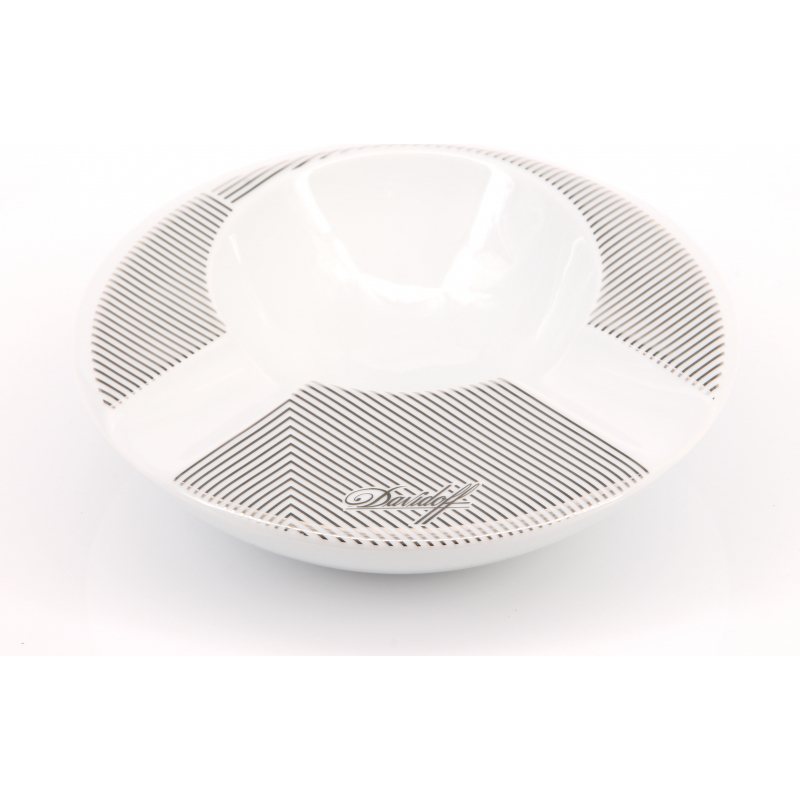 New In Box Davidoff White & Silver 2 Cigar Porcelain Ashtray by Limoges