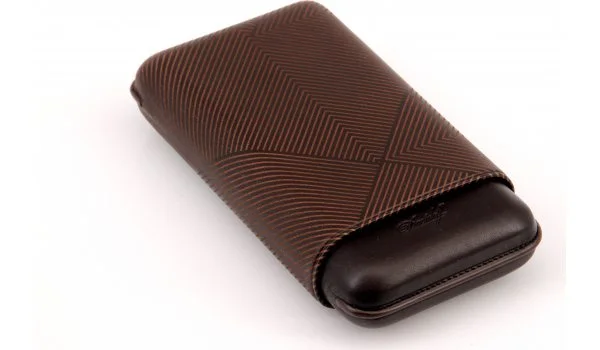 Davidoff cigar case XL-3 leather brown leaf