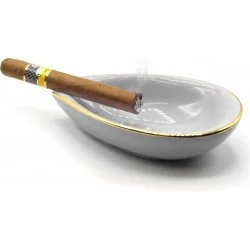adorini keramička pepeljara za cigare s listom bijela