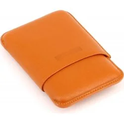 adorini Cigar Case Real Leather 2-3 Cigars Crocus Orange