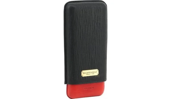Partagas Triple Cigar Leather Case Musta Punainen
