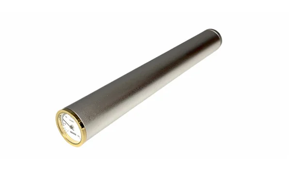 Adorini Single Cigar Etui sølv og gyldent hygrometer