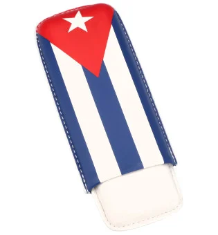 Cigar Case Cuban Flag for 2 Cigars
