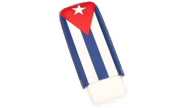 Pouzdro na doutníky s kubánskou vlajkou pro 2 doutníky