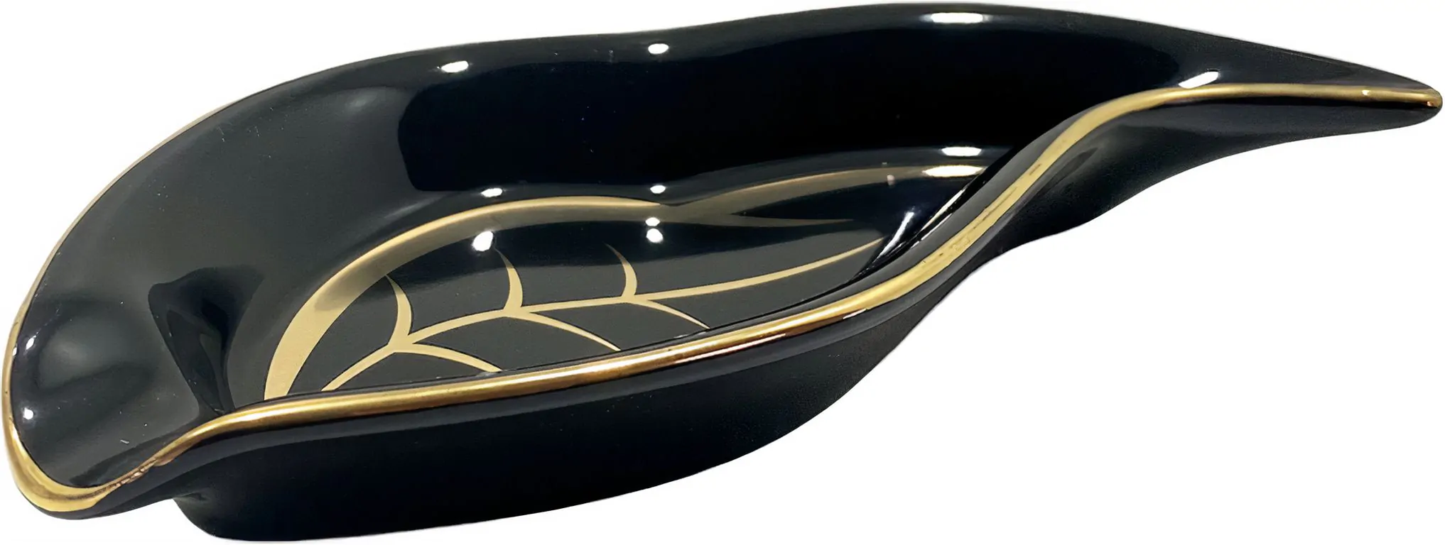 Habanos Leaf Ashtray black/gold one Cigar | Buy at best price