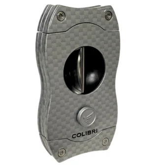 Colibri قاطع سيجار على شكل V كربون فضي