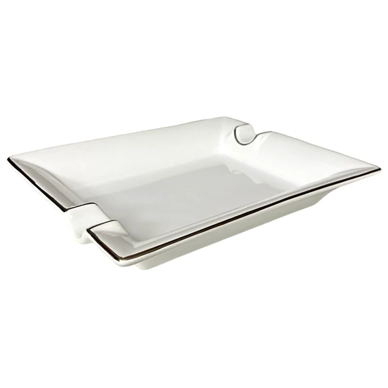 Cigar Ashtray white/silver quadratic Buy at best price