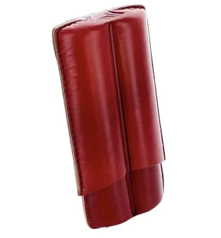Lubinski حقيبة سيجار جلدية 2 روبوستو أحمر