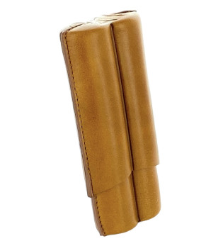 Lubinski Cigar Case Leather 2 Robusto cognac