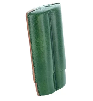 Lubinski Cigar Case Leather 2 Robusto, vihreä