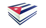 Cigar Humidor White with Cuban Flag 50-75 Cigars