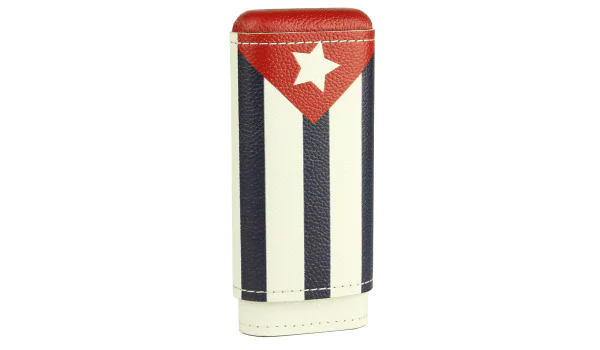 adorini cigar case real leather 2-3 cigars cuban flag photo 10