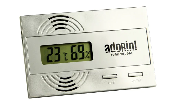 Adorini Digital Hygrometer & Thermometer Silver