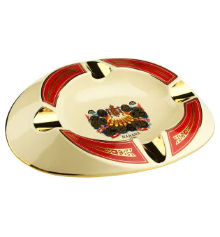 Skelton Cigar Ashtray Porcelain Gold Painted