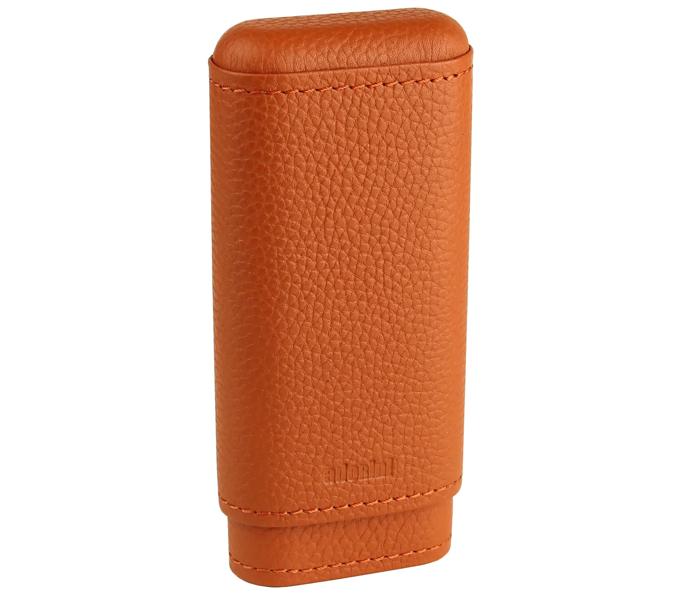 adorini Cigar Case Real Leather 2-3 Cigars Crocus Orange