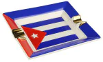 Ceramic Cigar Ashtray Cuban Flag
