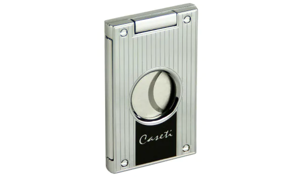 Caseti Cigar Cutter chrome and black lined