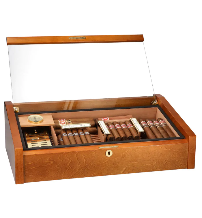 adorini Vega Deluxe Glass Top Humidor Mahogany photo 16
