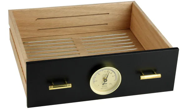 用于 adorini Humidor Chianti 中号黑色保湿盒的抽屉，带湿度计孔 图片 5