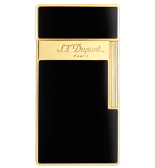S.T. Dupont Biggy Запалка черен лак Златиста 025002
