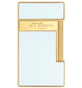 Запалка S.T. Dupont Slimmy Бял лак Златиста 028004