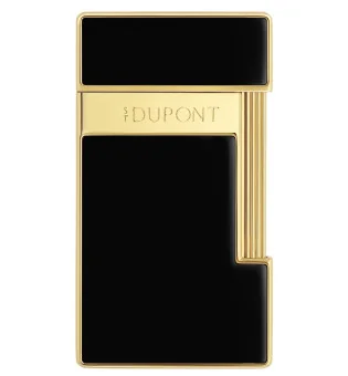 Запалка S.T. Dupont Slimmy Черен лак Златиста 028222
