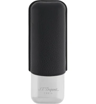 ST Dupont 시가 2개용 시가 케이스 블랙/크롬 183260