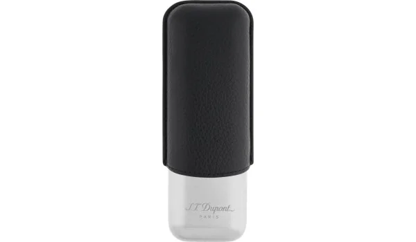 ST Dupont 시가 2개용 시가 케이스 블랙/크롬 183260