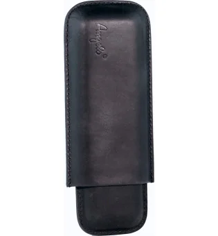 Angelo cigar case black 2 cigars leather