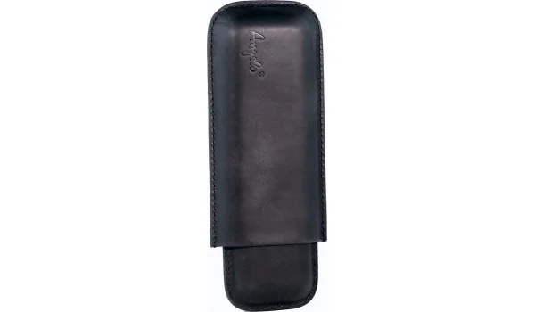 Angelo cigar case black 2 cigars leather