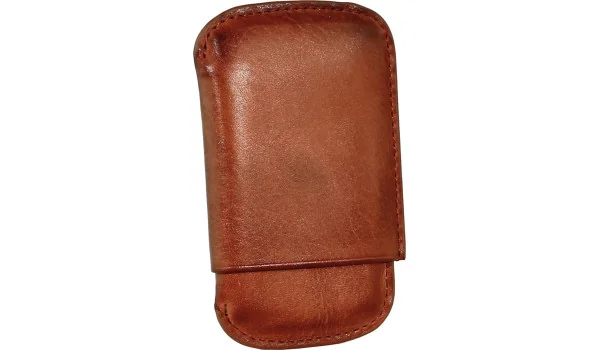 Angelo cigarillo/cigar case 4 leather cognac