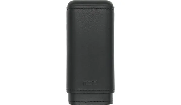 adorini Genuine Leather Cigar Case for 2 Cigars Black