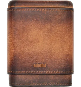 adorini Genuine Vintage Leather Case 3-5 Cigars brown