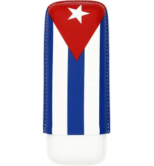 Cigar Case Cuban Flag for 2 Cigars