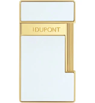 Запалка S.T. Dupont Slimmy Бял лак Златиста 028004