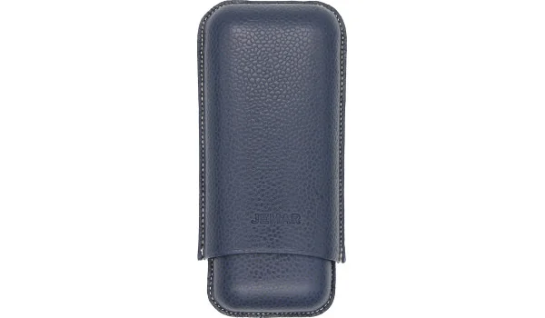 Jemar Leather Double Cigar Case Edge Beruga Blue 464/2