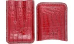 Jemar Leather Triple Cigar Case Coco Red 464/3
