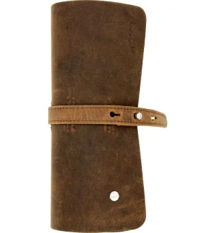 محفظة سيجار أدوريني قابلة للف جلد حقيقي بني
