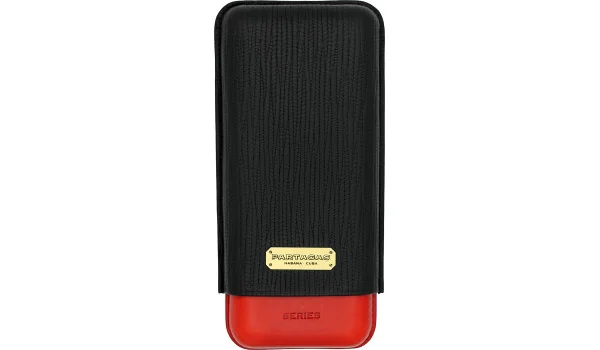 Partagas Triple Cigar Leather Case Black Red photo 2