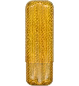 Златист калъф с въглеродни нишки за 2 пури с размер на ринга 57