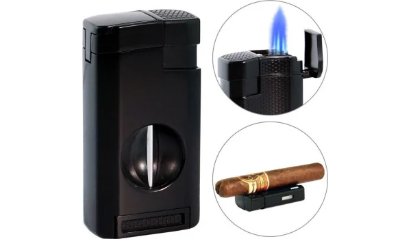 아도리니 트리플 제트 라이터 V-컷 건 메탈 영상 2