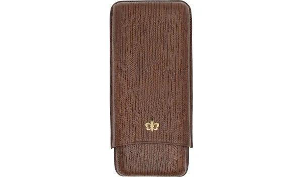 Montecristo Fleur de Lis Cigar Case Leather brown 3 pcs.