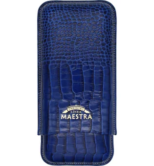 Partagas Linea Maestra Cigar Case Leather blue 3 pcs.