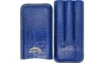 Partagas Linea Maestra Cigar Case Leather blue 3 pcs. photo 4