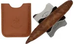 Les Fines Lames поставка за пури с кафяв кожен калъф