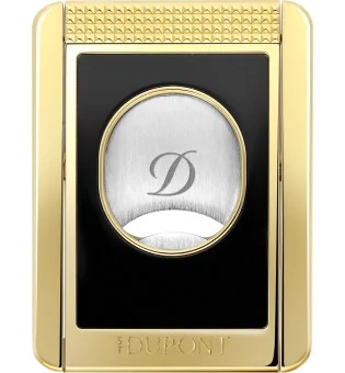 مقص ذو شفرتين من S.T. Dupont مع حامل للسيجار باللونين الأسود والذهبي 003553